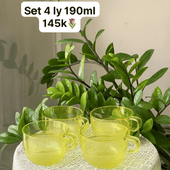 Set 4 Ly 190ml Tupperware - Vàng chanh