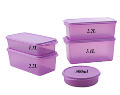 Combo Trọn Bộ Hộp Tupperware Bảo Quản Thực Phẩm Ngăn Mát Freshia Màu tím (5 Hộp)