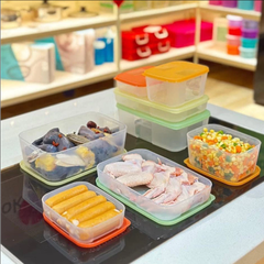 Combo Bộ Hộp Tupperware Trữ Đông Freezermate Colorful Set 8 Hộp Và Bộ Hộp Trữ Mát Freshia Collection Purple 5 hộp