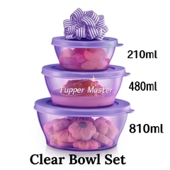 Hộp Tròn Tupperware Clear Bowl Purple - Tupperware Malaysia Chính Hãng