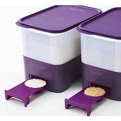 Combo Bộ Hộp Tupperware Bảo Quản Thực Phẩm One Touch Fresh 5 Hộp và Thùng Gạo Rice Smart Junior 5kg