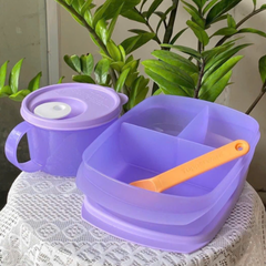 Tuptrung Bộ Hộp Cơm 3 Ngăn Màu Tím