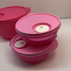 Hộp mát Tupperware 400ml quay LVS - màu hồng đậm