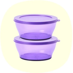 Hộp Tròn Tupperware Clear Bowl Purple - Tupperware Malaysia Chính Hãng