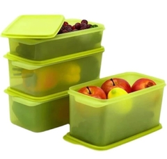 Bộ 4 Hộp Tupperware Trữ Mát 3.1L, 2.2L, 1.3L - Xanh Lá - Tupperware Trung Chính Hãng