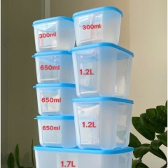 Tuptrung - Hộp đông 300ml - thân trong nắp xanh basic