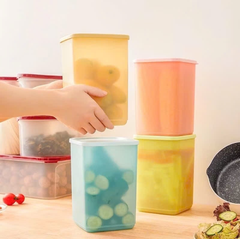 Combo Tuptrung Hộp Mát 2.2L Vuông Cao Tall Square Round (4 Màu 4 Hộp)
