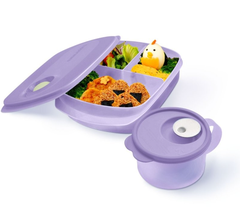 Bộ Hộp Cơm Tupperware 3 Ngăn Màu Tím - Tupperware Trung Chất Lượng