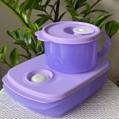 Tuptrung Bộ Hộp Cơm 3 Ngăn Màu Tím