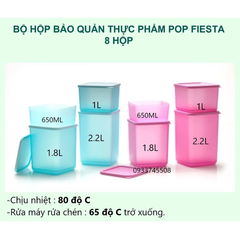 Bộ Hộp Tupperware Bảo Quản Thực Phẩm Pop Fiesta (8 Hộp)