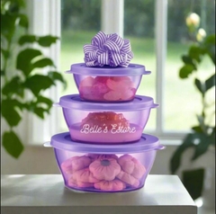 Hộp Tròn Tupperware Clear Bowl Purple - Tupperware Malaysia Chính Hãng