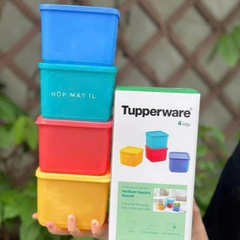 Bộ Hộp BQTP Tupperware Medium Square Round 4 Hộp 1L