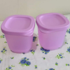 Hộp Tupperware Cubix mini Square 110ml - full màu hồng+tím - Tupperware Trung Chính Hãng