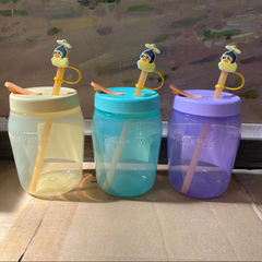 Hộp Jar 550ml có ống hút -màu mới