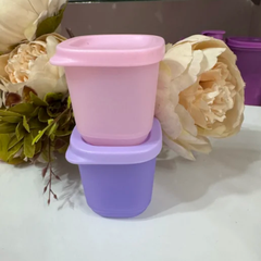 Hộp Tupperware Cubix mini Square 110ml - full màu hồng+tím - Tupperware Trung Chính Hãng