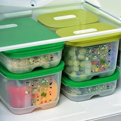 Combo Trọn Bộ Hộp Trữ Mát Tupperware Có Nút Hô Hấp VENTSMART 6 – Nhãn APAC