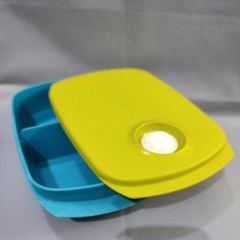 Hộp Cơm Tupperware 1L - 3 Ngăn quay LVS - Màu xanh cốm - Tupperware Malaysia Chính Hãng