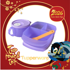 Bộ Hộp Cơm Tupperware 3 Ngăn Màu Tím - Tupperware Trung Chất Lượng