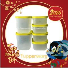 Bộ 6 Hộp Tupperware Trữ Đông  4 Hộp 450ml+2 Hộp 1.1L - Nắp Cốm Đông Thân Trong Bông Tuyết - Tupperware Trung Chính Hãng
