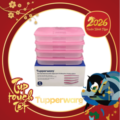 Hộp Tupperware Trữ Đông 650ml Dẹt - Nắp Hồng