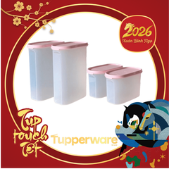 Hộp  Tupperware Trữ Khô Nắp Hồng Modular Mates Oval - Tupperware Trung Chất Lượng