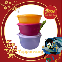 Bộ Hộp Bowl Tupperware 1L + 1.5L + 2L - Màu 2025 - Tupperware Trung Chính Hãng