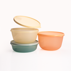 Trọn Bộ 3 hộp đựng thực phẩm Tupperware trữ khô và mát Modular Bowl Variety 1.9L 1.4L 950ml - New Tupperware