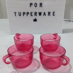 Set 4 Ly 190ml Tupperware - Hồng Đậm