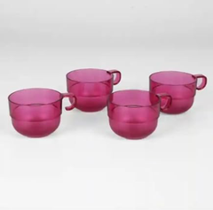 Set 4 Ly 190ml Tupperware - Hồng Đậm