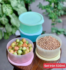 Bộ 4 Hộp Tròn Tupperware Trữ Mát Khô 530ml - Tupperware Chính Hãng