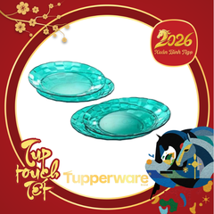 Đĩa Nhựa Tupperware Prism Plates 21cm - Trong Xanh Min  - Tupperware Malaysia Chính Hãng