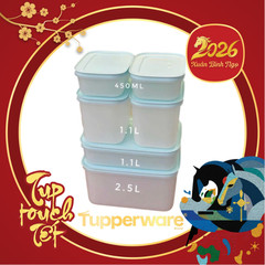 Combo Tuptrung - 6 Hộp đông thân trong bông tuyết - gồm 2h 450ml 2h 1.1L 1h dẹp 1L 1h 2.5L - Tupperware