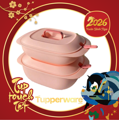 Thố Đựng Cơm Tupperware Gourmet Set Server Bekas Hidang Lauk Dengan Penutup Food Container with Lid - Kèm Vá Nhựa Mềm Đục - Tupperware Malaysia Chính Hãng