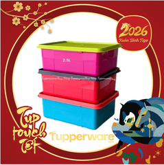 Bộ Khay Tupperware Đựng Sushi, Topping 2 ngăn Fun Keeper - Tupperware Malaysia Chính Hãng