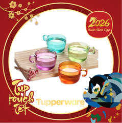 Set 4 Ly 190ml Tupperware - Hồng nhạt