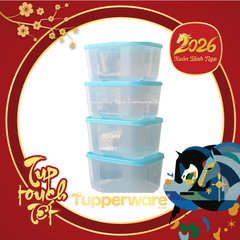 Bộ 4 Tupperware Trữ  Đông 650ml - Màu Paradise - Tupperware Chính Hãng