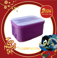 Hộp Tupperware Trữ Mát Tupperware Drawer Canister  - Tím Nắp Trắng Trong - Tupperware Malaysia Chính Hãng