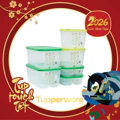 Combo Trọn Bộ Hộp Trữ Mát Tupperware Có Nút Hô Hấp VENTSMART 6 – Nhãn APAC