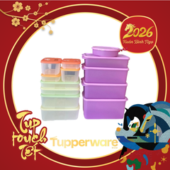 Combo Bộ Hộp Tupperware Trữ Đông Freezermate Colorful Set 8 Hộp Và Bộ Hộp Trữ Mát Freshia Collection Purple 5 hộp