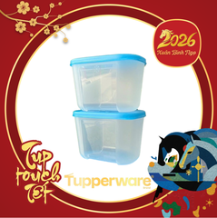 Tuptrung - Hộp đông 300ml - thân trong nắp xanh basic