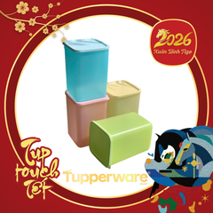 Combo Tuptrung Hộp Mát 2.2L Vuông Cao Tall Square Round (4 Màu 4 Hộp)