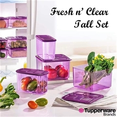 Bộ Hộp  Tupperware Trữ Khô Tím Nhựa Trong Clearmate - Tupperware Malaysia Chính Hãng