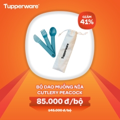 Bộ Dao Muỗng Nĩa Tupperware Cutlery Peacok Set 3 - Tặng Túi Vải