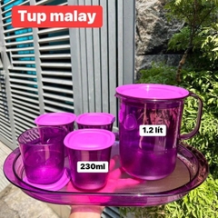Tupmalay Set Khay Bình Nước Và 4 Cốc Màu Tím (01 Set)