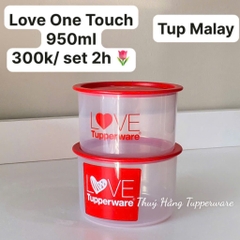 Tupmalay Hộp Mát Tròn Chữ Love Love one touch 950ml (01 Hộp)
