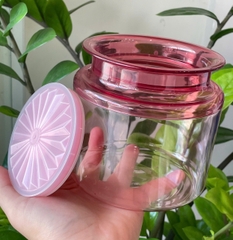 Tuptrung Hũ Đựng Snack Nhựa Clear Trong Màu Đỏ 900ml