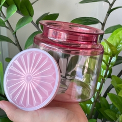 Tuptrung Hũ Đựng Snack Nhựa Clear Trong Màu Đỏ 900ml