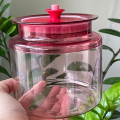 Tuptrung Hũ Đựng Snack Nhựa Clear Trong Màu Đỏ 900ml