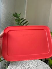 Hộp Tupperware Đông dẻo 1 lít - nắp cam đậm mớip