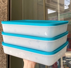 Tuptrung - Hộp Tupperware Đông Dẻo Xanh Dương Thân Bông Tuyết 5,7L / 2.25L